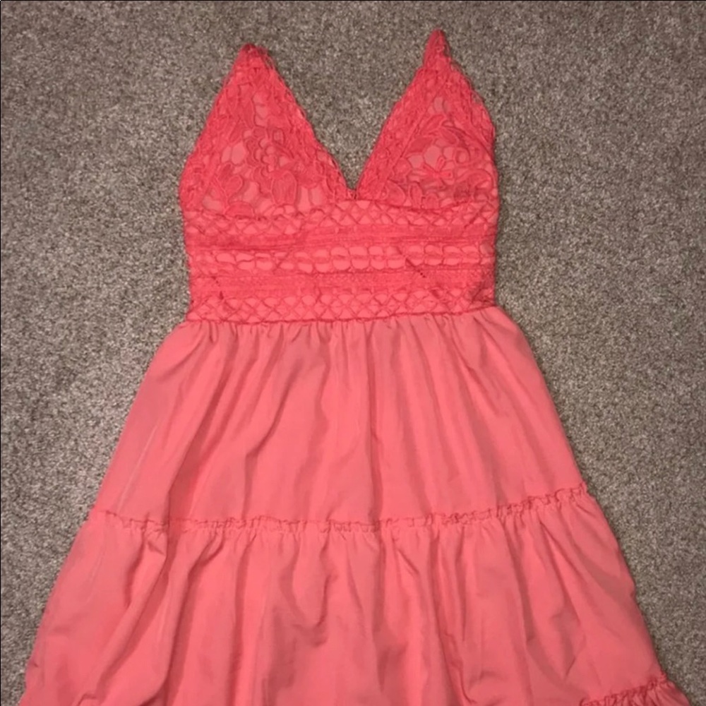 Boho pink lace sundress
